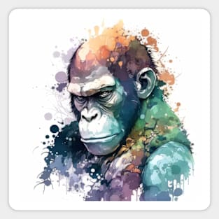 Gorilla Ape Portrait Animal Painting Wildlife Outdoors Adventure Magnet